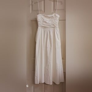 Cream Spaghetti Strap Sundress for Wedding Guests